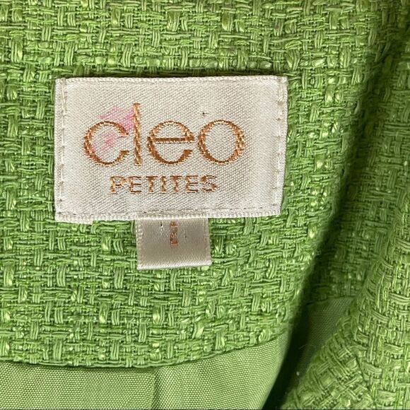 Cleo Petite Blazer Lime Green Woven Lined Dry Clean Women's 2 - Picture 3 of 10